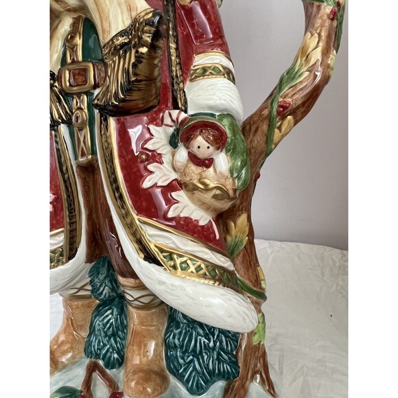 Fitz And Floyd Solstice Santa Handcrafted Christmas Teapot 12” 2005 New Open Box - Picture 13 of 16